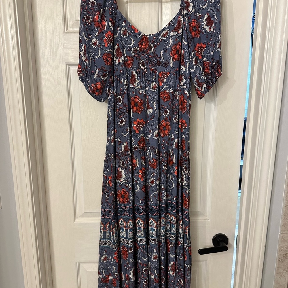 Knox Rose Blue and Red Maxi Sundress